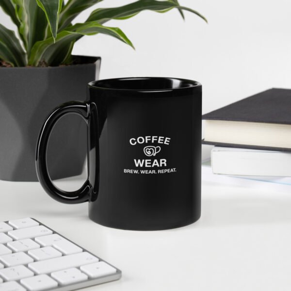 black-glossy-mug-black-11-oz-handle-on-left-6a19bf70bc5a5.jpg Coffee Wear – Brew. Wear. Repeat. Black Glossy Mug