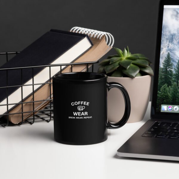 black-glossy-mug-black-11-oz-handle-on-right-6a19bf70bc075.jpg Coffee Wear – Brew. Wear. Repeat. Black Glossy Mug
